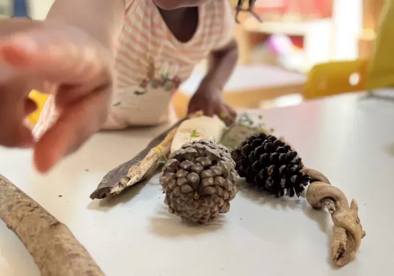 Girl with nature materials