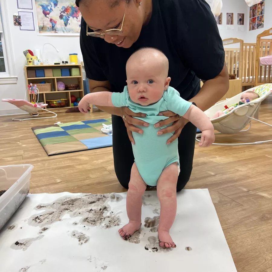 Teacher and baby